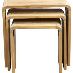 Leen Bakker Bijzettafel Dimas - teakhout - set van 3
