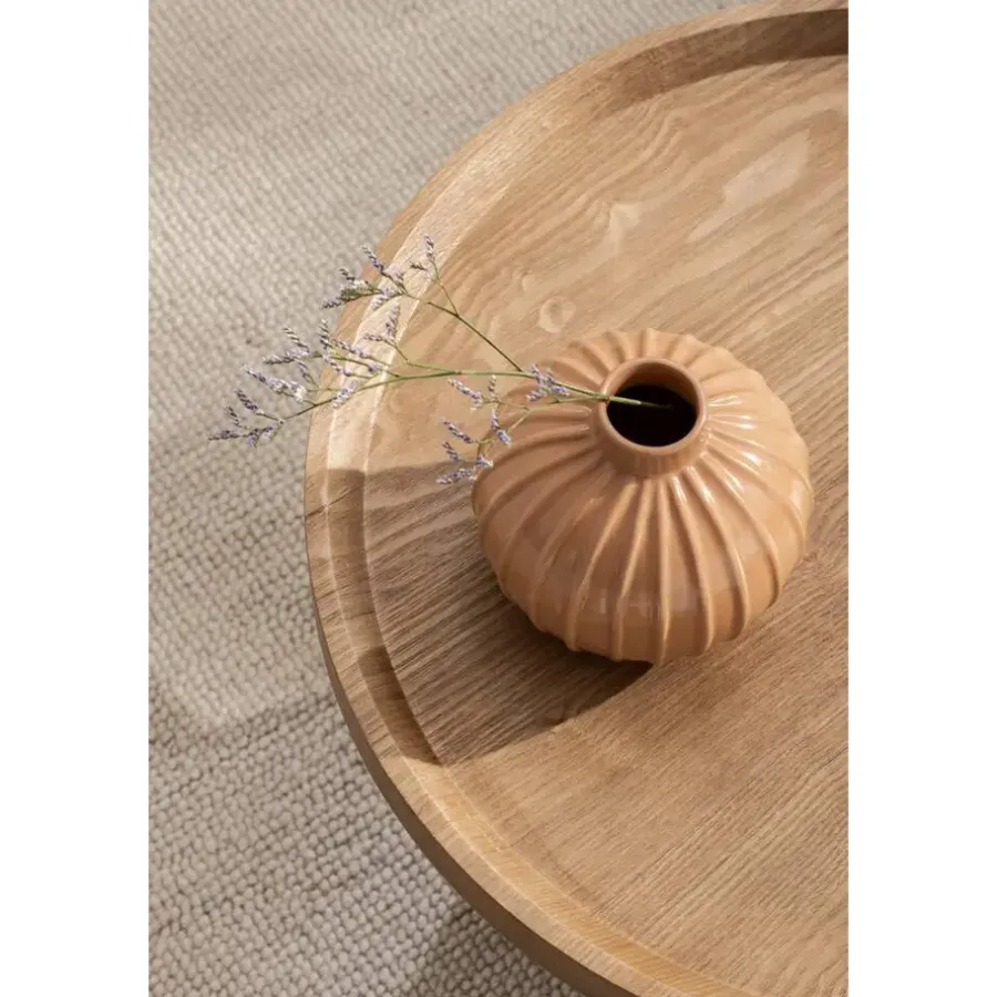 Bijzettafels-Leen Bakker Bijzettafel Donna - naturel - Ø50x33 cm