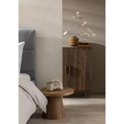 Bijzettafels-Leen Bakker Bijzettafel Donna - naturel - Ø50x33 cm