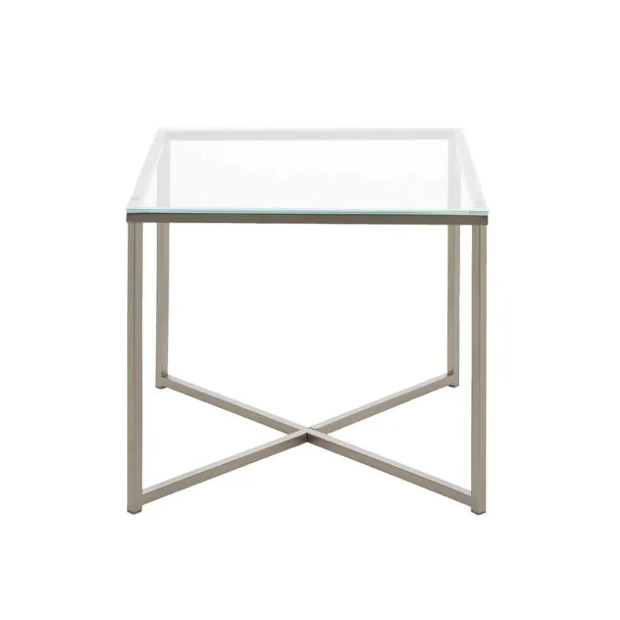 Leen Bakker Bijzettafel Indor - glas - 45x50x50 cm