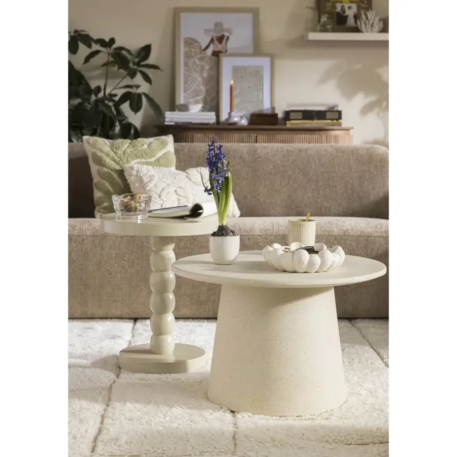 Leen Bakker Bijzettafel Iris - taupe - 50xØ40 cm
