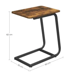 Bijzettafels-Merkloos Bijzettafel met Vintage Look - 50x62x35 cm - Zwart en Bruin