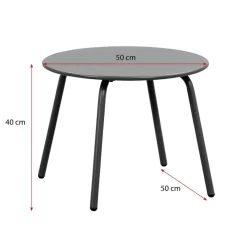 Tuintafels-Leen Bakker Bijzettafel Montreal - antraciet/metaal - Ø50 cm
