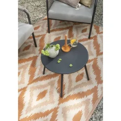 Tuintafels-Leen Bakker Bijzettafel Montreal - antraciet/metaal - Ø50 cm