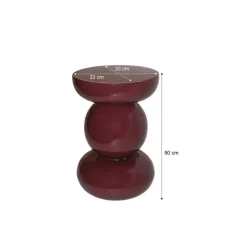 Livingfurn Bijzettafel Paars Staal - 33x33x50cm - Brix Dex