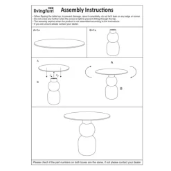 Livingfurn Bijzettafel Rond - Bruin Staal - 50x49,5x52,5cm - Brix