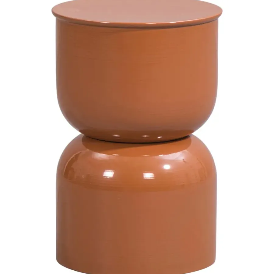 Bijzettafels-Leen Bakker Bijzettafel Sevilla - oranje - 46,5xØ31 cm