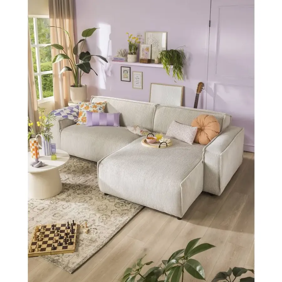 Leen Bakker Bijzettafel Thibaut - beige - 38xØ60 cm