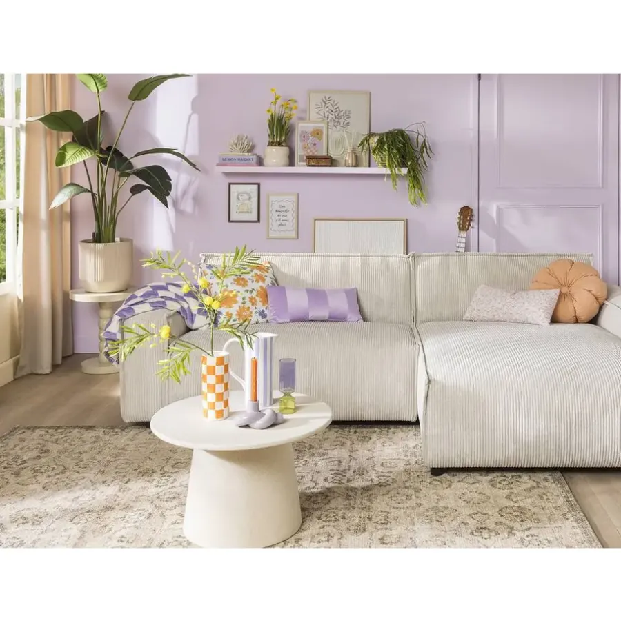 Leen Bakker Bijzettafel Thibaut - beige - 38xØ60 cm