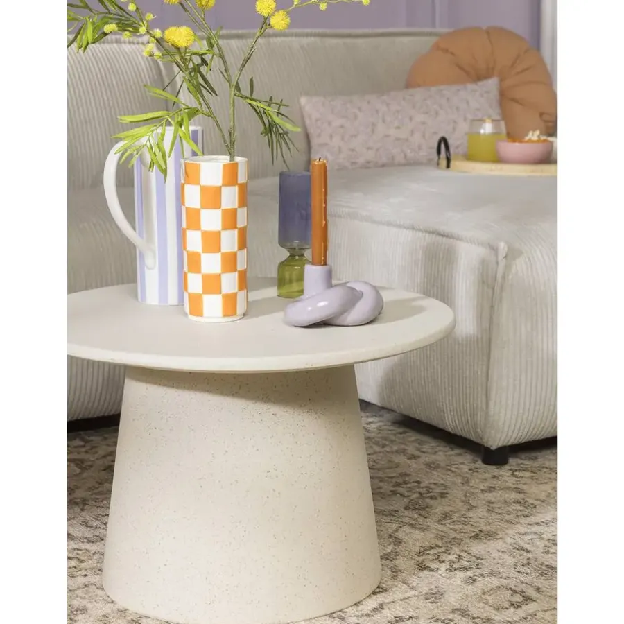 Leen Bakker Bijzettafel Thibaut - beige - 38xØ60 cm