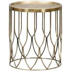 Leen Bakker Bijzettafel Verdi - messingkleur - 40xØ35 cm