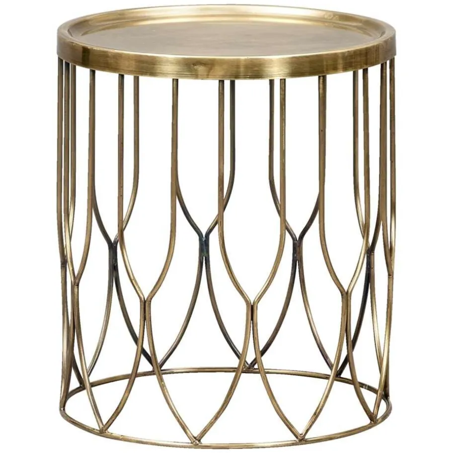Leen Bakker Bijzettafel Verdi - messingkleur - 40xØ35 cm