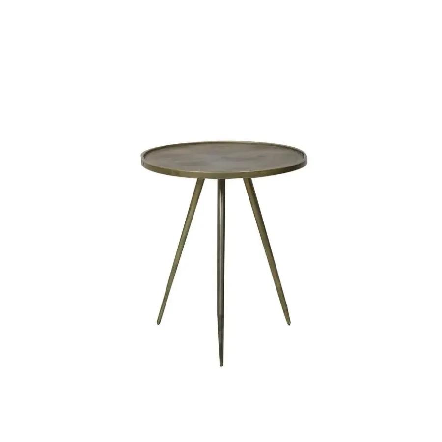 Bijzettafels-Light & Living Bijzettafel Ø51x60 cm ENVIRA antiek goud