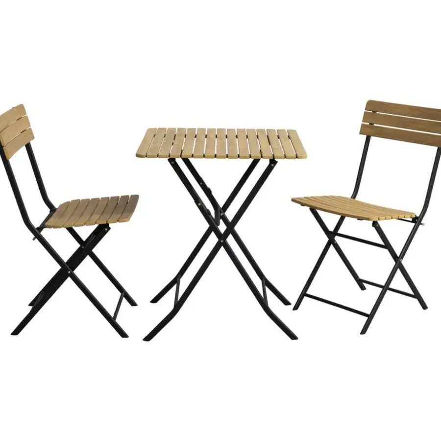 Leen Bakker Bistroset Beziers - zwart/naturel