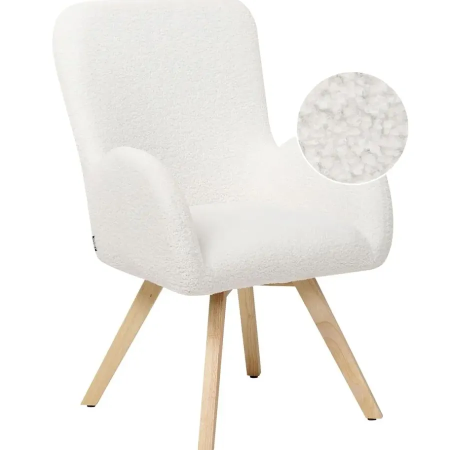 Fauteuils-Beliani BJARN - Fauteuil - Wit - Bouclé