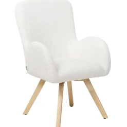 Fauteuils-Beliani BJARN - Fauteuil - Wit - Bouclé