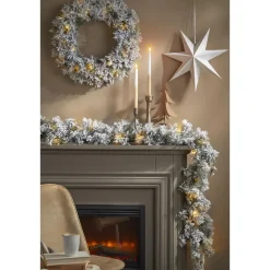 Kerstverlichting-Black Box Trees Dinsmore Kerstkrans - LED - Ø60 cm - Frosted Green