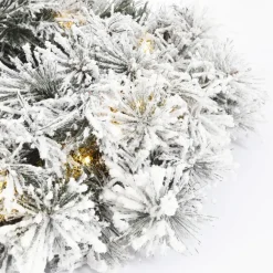 Kerstverlichting-Black Box Trees Dinsmore Kerstkrans - LED - Ø60 cm - Frosted Green