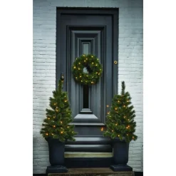 Kerstverlichting-Black Box Trees Glendon Kerstkrans met LED Verlichting - Ø60cm - Groen