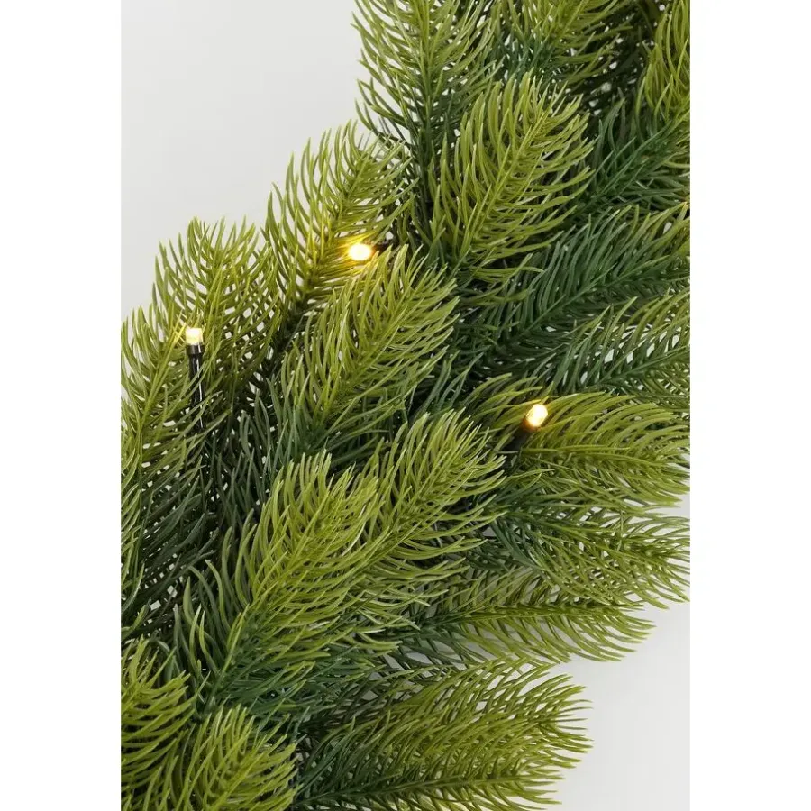 Kerstdecoratie-Black Box Trees Nagoya Guirlande met Verlichting - L270 x Ø20 cm - Groen
