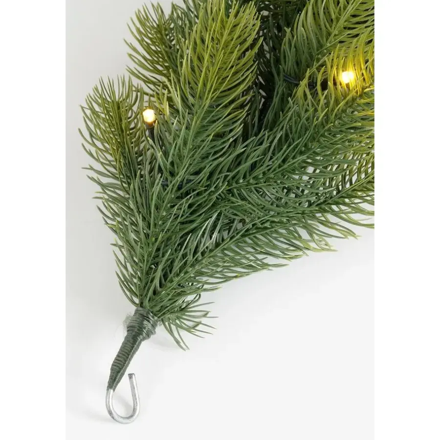 Kerstdecoratie-Black Box Trees Nagoya Guirlande met Verlichting - L270 x Ø20 cm - Groen