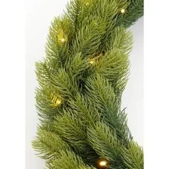 Black Box Trees Nagoya Kerstkrans met Verlichting - H12 x Ø45 cm - Groen