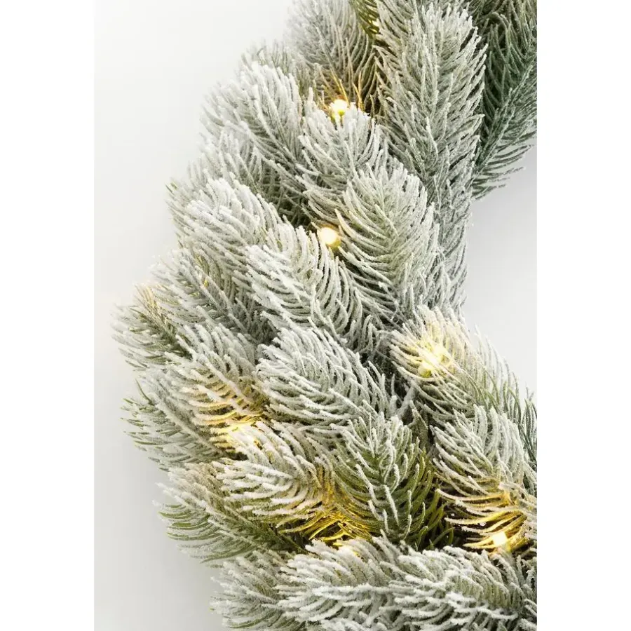 Kerstverlichting-Black Box Trees Nagoya Kerstkrans met Verlichting - H12 x Ø45 cm - Groen
