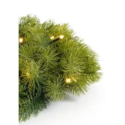 Kerstverlichting-Black Box Trees Nagoya Kerstkrans met Verlichting - H12 x Ø60 cm - Groen