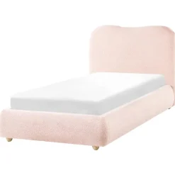 1-Persoons Bedden-Leen Bakker BLAGNAC - Bed met opbergruimte - Roze - 90 x 200 cm - Bouclé
