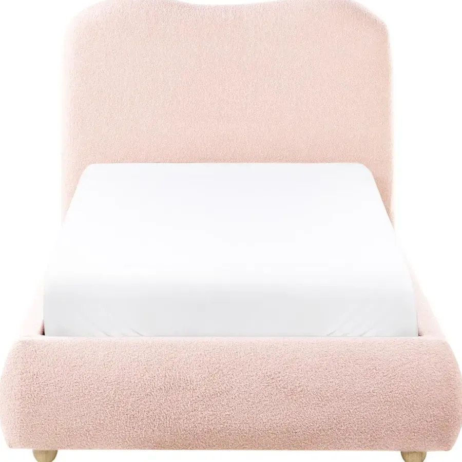 1-Persoons Bedden-Leen Bakker BLAGNAC - Bed met opbergruimte - Roze - 90 x 200 cm - Bouclé