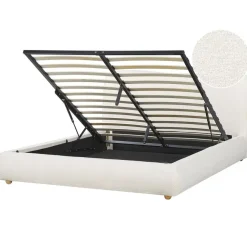Beliani BLAGNAC - Bed met opbergruimte - Wit - 160 x 200 cm - Bouclé