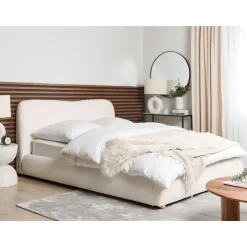 Beliani BLAGNAC - Bed met opbergruimte - Wit - 160 x 200 cm - Bouclé
