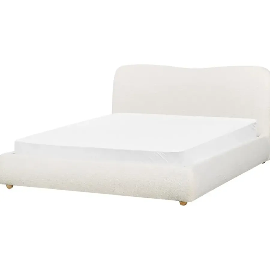 Beliani BLAGNAC - Bed met opbergruimte - Wit - 160 x 200 cm - Bouclé