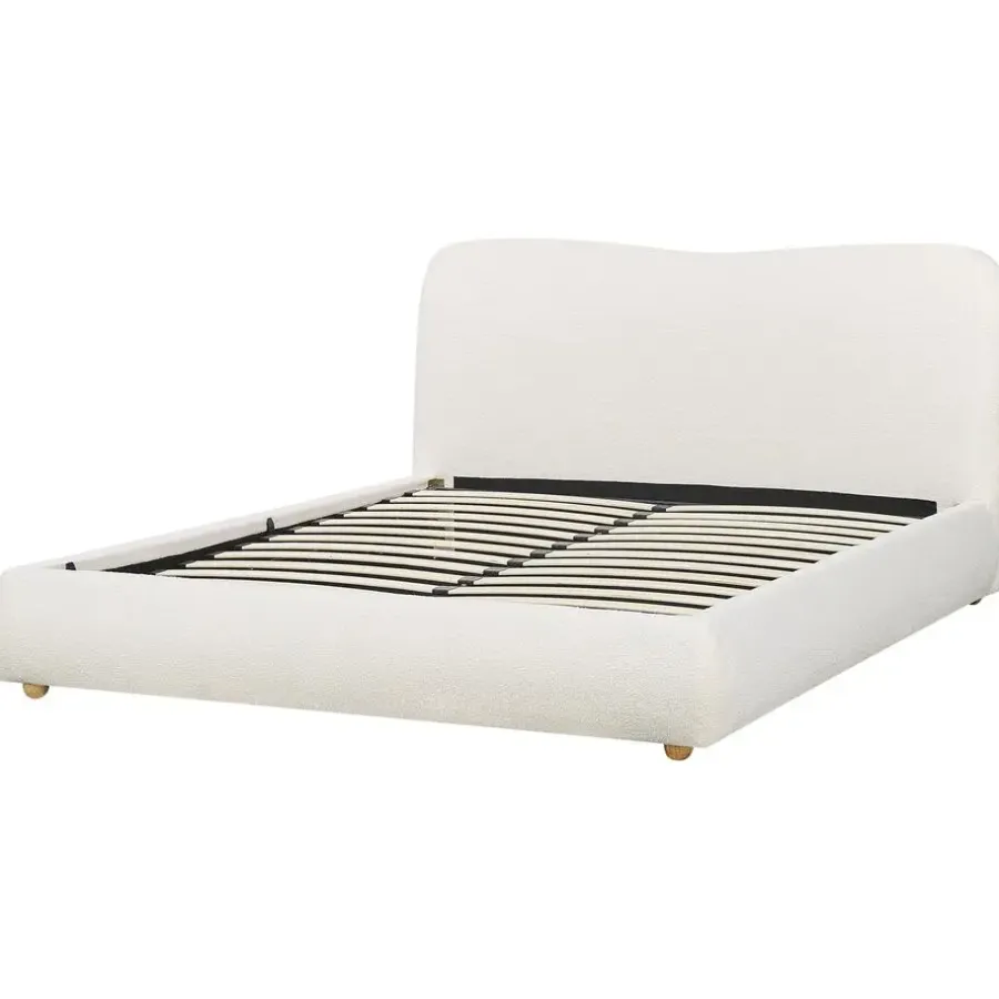 Beliani BLAGNAC - Bed met opbergruimte - Wit - 160 x 200 cm - Bouclé