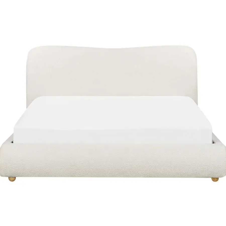 Beliani BLAGNAC - Bed met opbergruimte - Wit - 160 x 200 cm - Bouclé