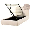 1-Persoons Bedden-Leen Bakker BLAGNAC - Bed met opbergruimte - Lichtbeige - 90 x 200 cm - Bouclé