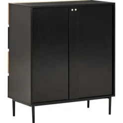 Leen Bakker BLYTHE- Ladekast 4 lades - Zwart/Bruin - MDF