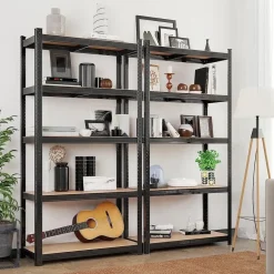 Stellingkasten-Bobbel Home Bobbel Garden- Stellingkast - 5 planken - 180 x 90 x 40 cm - Zwart