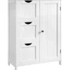Hoge Kasten-Bobbel Home - Badkamermeubel - Badkamerkast - 3 Lades - 1 Deur - Hout - Wit