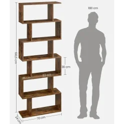 Boekenkasten|Boekenkasten-Bobbel Home - Boekenkast - Kubus - 6 Compartimenten - Bruin