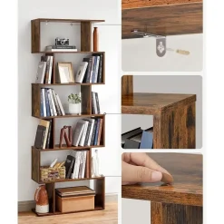 Boekenkasten|Boekenkasten-Bobbel Home - Boekenkast - Kubus - 6 Compartimenten - Bruin