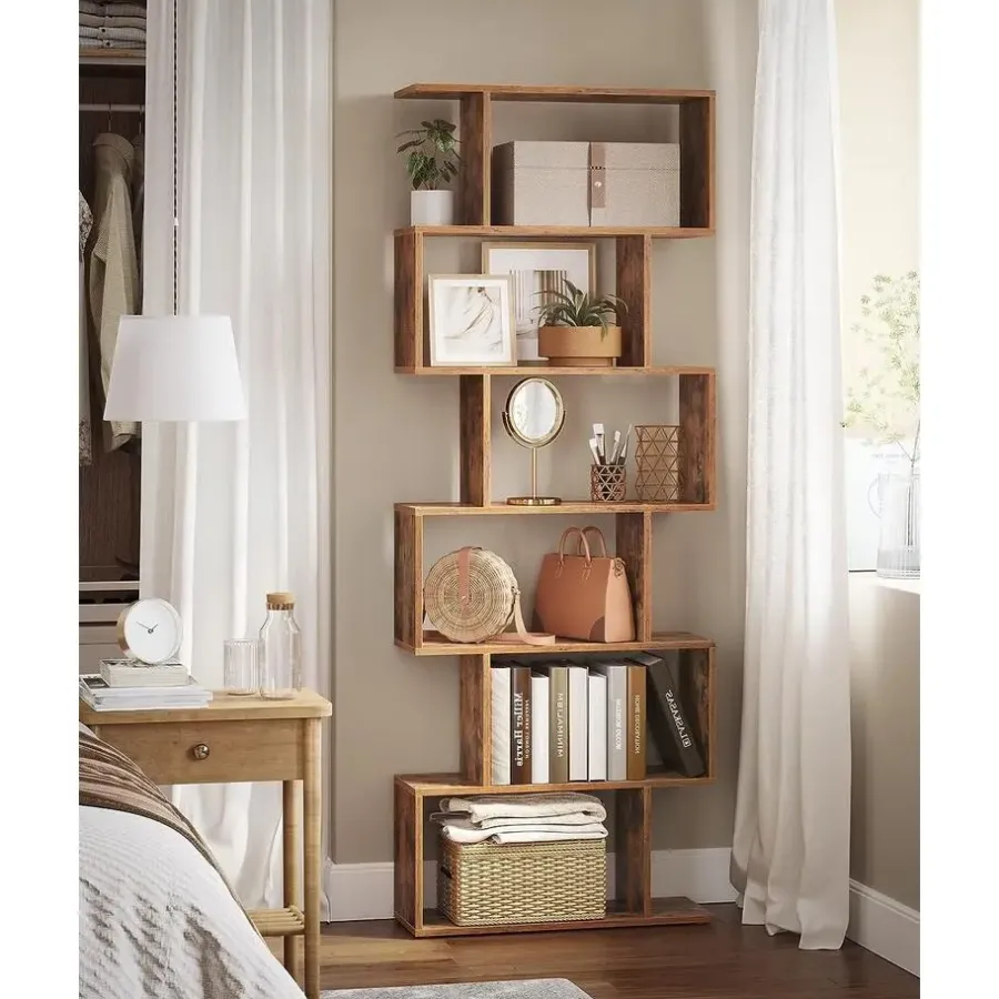 Boekenkasten|Boekenkasten-Bobbel Home - Boekenkast - Kubus - 6 Compartimenten - Bruin