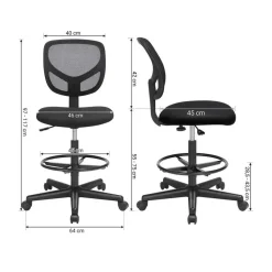 Bureaustoelen|Bureaustoelen-Bobbel Home - Ergonomische bureaustoel - Verstelbare voetsteun - Zwart