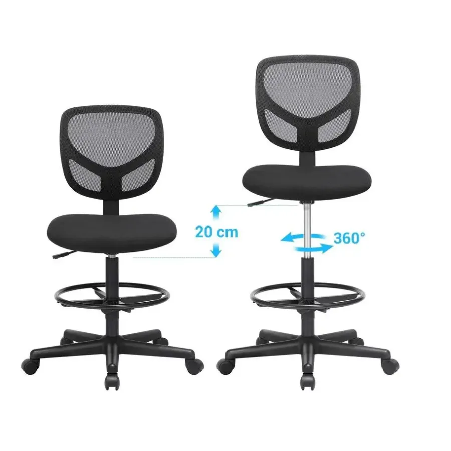 Bureaustoelen|Bureaustoelen-Bobbel Home - Ergonomische bureaustoel - Verstelbare voetsteun - Zwart