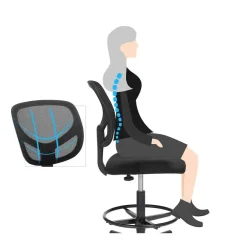 Bureaustoelen|Bureaustoelen-Bobbel Home - Ergonomische bureaustoel - Verstelbare voetsteun - Zwart