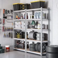 Stellingkasten-Parya Bobbel Home - Kelderkast - 200 x 100 x 50 cm - Zilverkleurig