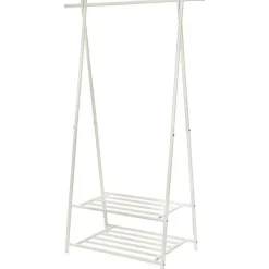 Kledingrekken|Kledingrekken-Parya Home Bobbel Home kledingrek kapstok met 2 schoenplanken Wit