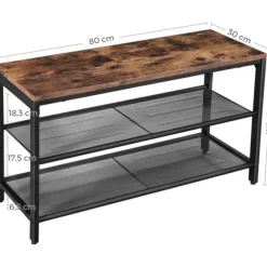 Songmics Bobbel Home Schoenenkast Met Zitje - 80 x 30 x 44.5 cm