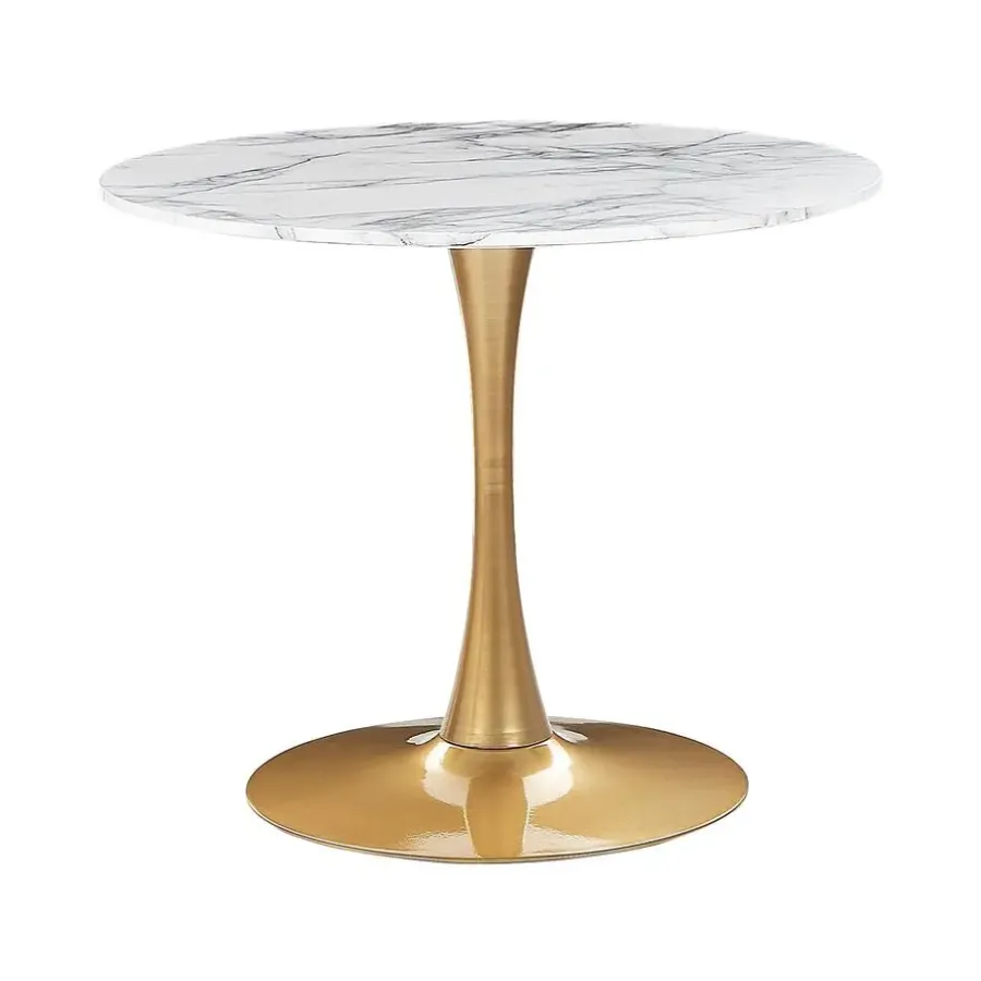 Beliani BOCA - Ronde eettafel - Wit/Goud - 90 cm - MDF