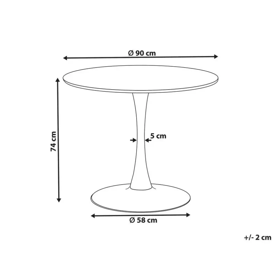 Beliani BOCA - Ronde eettafel - Wit/Goud - 90 cm - MDF